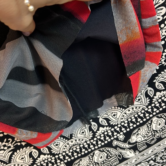 PETIT POIS BY VIVIANA G MESH DRESS multicolor stretch long sleeve midi size S - Picture 12 of 16